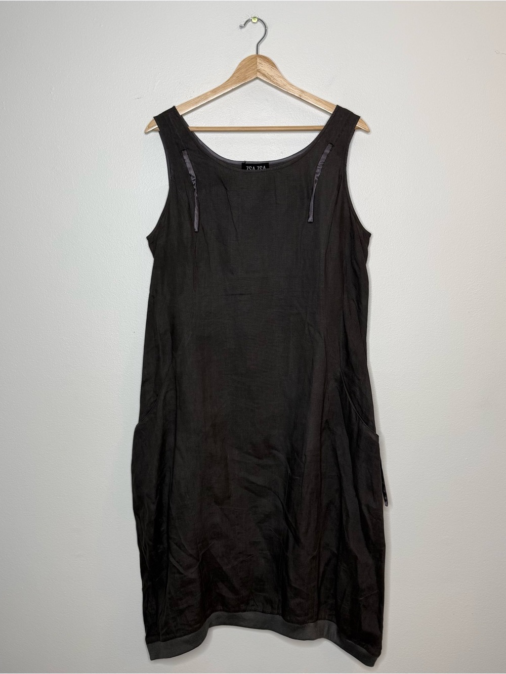ZSA ZSA 100% Linen Lagenlook Swing Barrel MIDI Dress size large